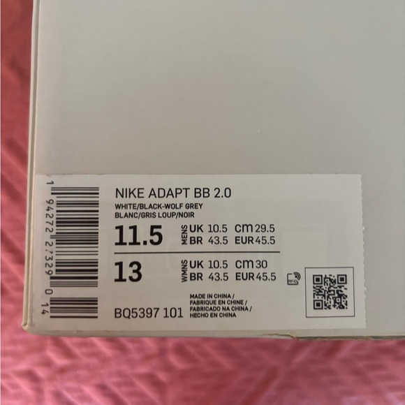 Nike Adapt BB 2.0 in White and Black